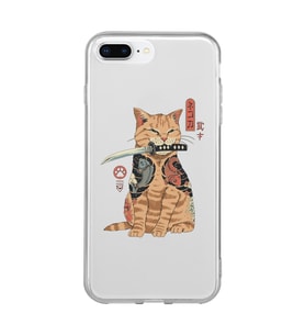 Iphone 7 PLUS - 8 PLUS Uyumlu Catana Kedi Tasarımlı Şeffaf Telefon Kılıfı