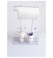 Banyo Düzenleyici Organizer Havluluk Diş Macunluğu Ve Fırçalık Krom Paslanmaz Masa Üzeri Standı
