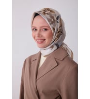 Belli Twill İpek Desenli Eşarp 4330D