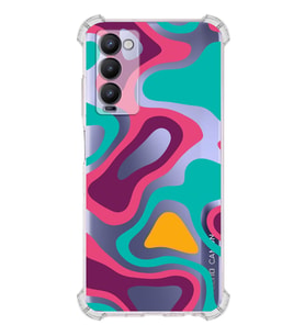 PrintiFy Tecno Camon 18P Uyumlu Köşe Korumalı Renkli Desen Tasarımlı Şeffaf Silikon Kılıf