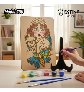 Destina Ahşap Mandala Boyama Seti- Ahşap Boyama - Model 239