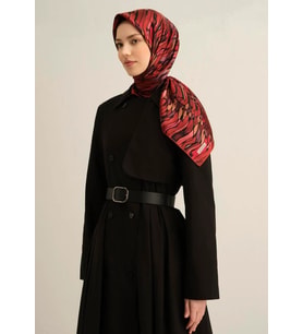 Armine Tivil İpek Eşarp 9335 - 53 Pembe Karışık Desen