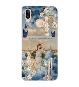 Huawei P20 Lite Uyumlu Baskılı Yumuşak Silikon Şeffaf Telefon Kılıfı