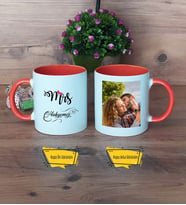 Eşe Hediye Mrs Kupa Bardak Turuncu Fotoğraflı Yıl Dönümü Hediyesi
