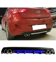 Hyundai i30 Mavi Difüzör Çiftli Yuvarlak Egzoz Görünümlü D Tip Difizör 2007 - 2021