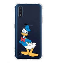 Samsung Galaxy A01  Köşe Korumalı Antişok Kapak Donald Duck Tasarımlı Şeffaf  Kılıf