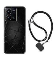 Vivo Y22 Kılıf Silikon Boyun Askılı İpli Desenli Silikon Dikenli Tel 1779