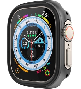 Apple Watch ile Uyumlu 45mm için Alüminyum Alaşım, Suya Dayanıklı Kılıf, Darbelere ve Düşmelere Karşı Full Koruyucu Kasa (45mm) (Siyah)