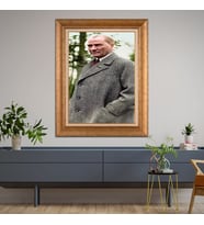 Altın Varaklı Çerçeveli Paspartulu Atatürk Tablo DC0989 (Gold)