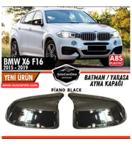 B M W X6 F16 2015-2019 Uyumlu Batman Yarasa Ayna Kapağı Piano Black ABS Plastik Sağ Sol Takım