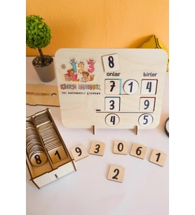 İlkokul Matematik + Eğitici Çıkarma İşlemi Ahşap Oyuncak Etkinlik Seti + Kolay Öğrenme Rakam Bultak