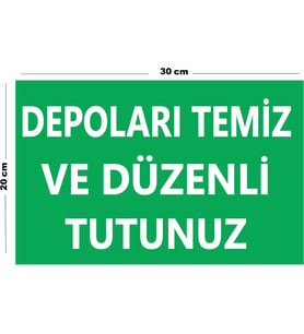 Metal Dolapları Temiz Ve Düzenli Tutunuz 20cm x 30cm A4 Büyüklüğünde Uyarı Levhası Yönlendirme