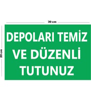 Metal Dolapları Temiz Ve Düzenli Tutunuz 20cm x 30cm A4 Büyüklüğünde Uyarı Levhası Yönlendirme