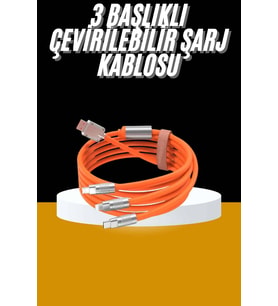120W 3 İn 1 Uyumlu Silikon Şarj Kablosu Hızlı Şarj Kablosu