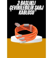 120W 3 İn 1 Uyumlu Silikon Şarj Kablosu Hızlı Şarj Kablosu