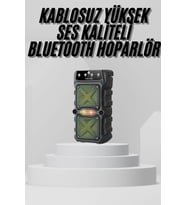 Bluetooth Hoparlör Yüksek Ses Kaliteli Büyük Boy Çift Çıkışlı Ses Bombası