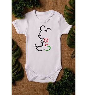 Mickey Mouse Organik Baskılı %100 Pamuklu zıbın