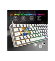 Blue Switch Mini Rgb Oyun Klavyesi Gaming Mekanik 62 Tuşlu 18 Rgb Led Usb Type-c Kablo (Mavi)