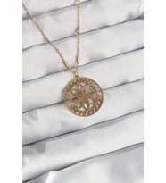 316L Çelik Zincir Gold Renk Lotus Model Kolye 5886 - HPSBYI6297-4500