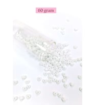 Dökme Cam Kum Boncuk Büyük Boy (6/0) 4 mm - 60 Gram - Kar Beyaz - BNC109