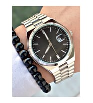 Premium Seri Özel Tasarım Lüks Seri Metal Kordon Classic Erkek Kol Saati-Bileklik Hediyeli (Beyaz)