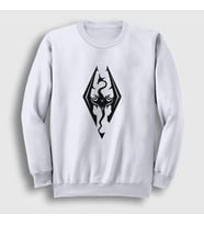 Presmono Unisex Beyaz Skyrim Oyun The Elder Scrolls V Sweatshirt 432642tt (Beyaz)