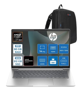 HP Elitebook 6 G1A Next Gen Aı Amd Ryzen™ Aı 7 350 80GB Ddr5 512GB SSD 14" Inch Amd Radeon™ 860M Wuxga (1920X1200) IPS 300NITS Freedos Taşınabilir Bilgisayar D36SZETF27+ZETTAÇANTA