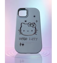 iPhone 13 Pro  Max  Hello Kitty Kabartmalı Kaliteli Silikon Telefon Kılıfı (Mavi)