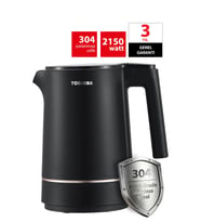 Toshiba Cool Touch Gizli Rezistanslı 1.5 L Siyah Su Isıtıcı Kettle KT-15PS1WCIS(K)