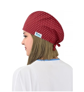 Bordo Yıldız Desenli Cerrahi Bone B11
