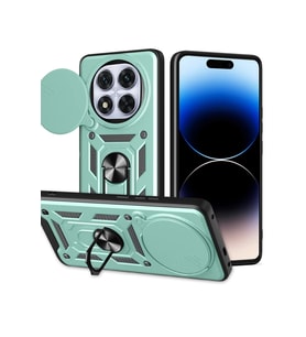 Redmi Note 14 Pro Plus Kılıf Pars Lens Yüzüklü Silikon - Yeşil