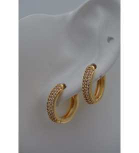 STONEAGE ZİRKON TAŞLI KİLİTLİ KÜPE (Rose)