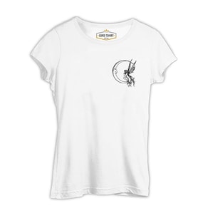 Ay Perisi - Talk with the Moon Beyaz Kadın Tshirt