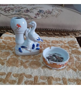 Antika Biblo ve Küllük (Pudra-Ekru)