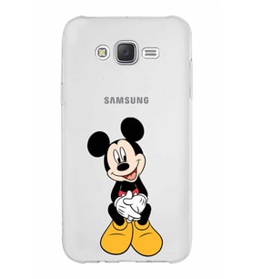 Samsung Galaxy J7 Core Kapak Mickey Mouse Tasarımlı Şeffaf Silikon Kılıf