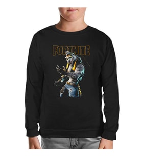 Fortnite - Wolf Siyah Çocuk Sweatshirt