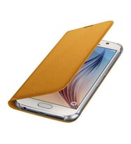 Galaxy S6 ile Uyumlu Flip Wallet (Tekstil) Sarı EF-WG920BYEGWW