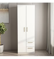 Gardırop Mega 2 Kapak 2 Çekmece Beyaz