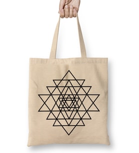 Sri Yantra Sri Chakra Bez Çanta Uzun Saplı
