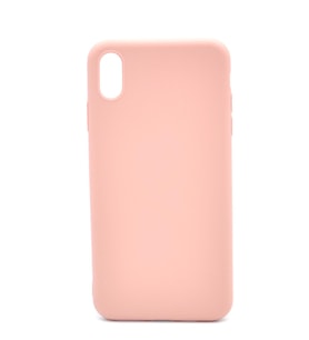 iPhone XS Max Uyumlu Düz Renk Esnek Yumuşak Silikon Kılıf  Rubber Pudra Pembe