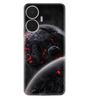 Realme C55 Kılıf Resimli Desenli Silikon Platinium Series Kara Dünya 1902