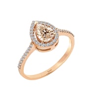 Sirius Pırlanta ve Damla Morganite Taşlı Aysenem Yüzük 0747R0023