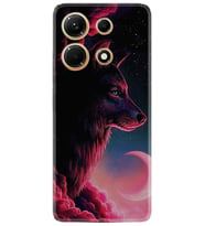 Infınix Note 30 Kılıf Resimli Desenli Baskılı Silikon Wolf and Moon 1380