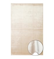 Hoom Rugs Como NAP 01 Latte Viskon & Floş Sık Dokuma Modern Salon Halısı (Krem)