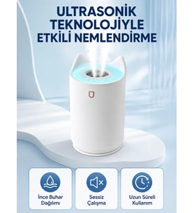 Hava Nemlendirici Ultrasonik Aroma Difüzör 7 Renk LED Işıklı Gece Lambası