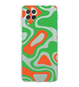 Samsung Galaxy M32  Kamera Korumalı  Kapak Renkli Desen Tasarımlı  Şeffaf Kılıf