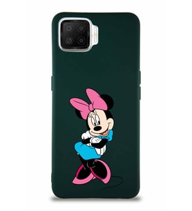 Oppo A73 Soft Premier Kapak Minnie Mouse-D Tasarımlı Silikon Kılıf - Yeşil (Şeffaf)