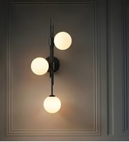 İrene Modern LED Cam Küre Duvar Aplik 3178-W38-7I-CZ (Siyah)