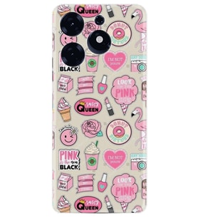 Tecno Spark 10 Pro Kılıf Resimli Desenli Baskılı Silikon Donut Flamingo 1415