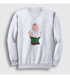 Presmono Unisex Beyaz Peter Griffin V2 Family Guy Sweatshirt 300810tt
